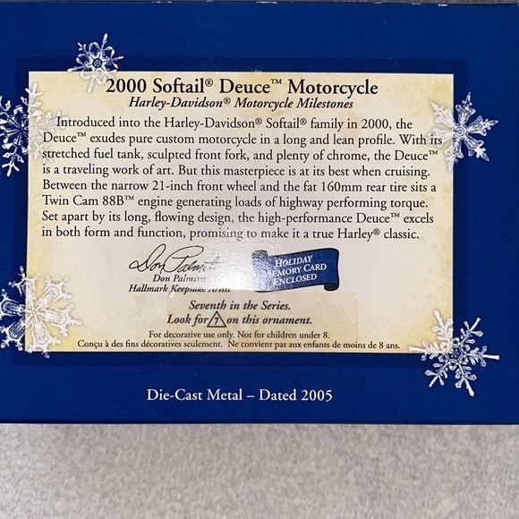 Hallmark Harley Davidson motorcycle keepsake Christmas ornaments lot of 2 - Picture 4 of 6